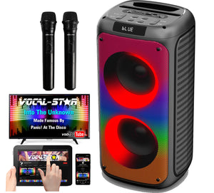 Vocal-Star VS-355 Portable Bluetooth Karaoke Machine With 2 Wireless Microphones
