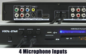 Vocal-Star VS-800 HDMI Karaoke Machine With Bluetooth, 2 Microphones & 150 Party Songs